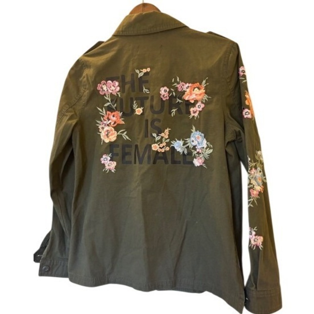 The Future is Female Coffee Shop New York Olive Utility Jacket M